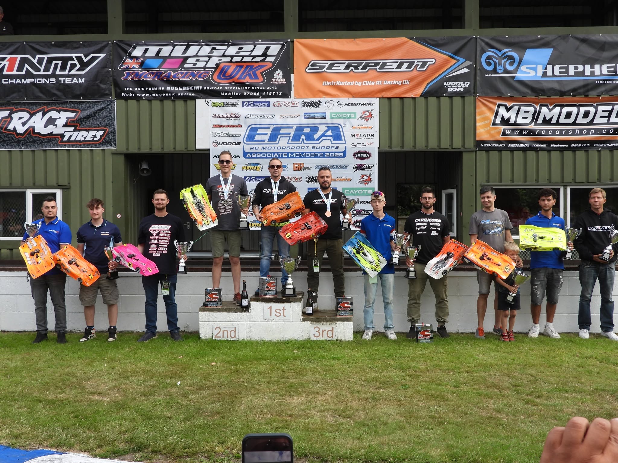 Podium finishers at an EFRA-sanctioned RC racing event